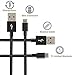 AOSOK Micro USB Cable, 3Pack 1ft(30cm) Premium Short Nylon Braided High Speed [Fast Charger] Android Charger Cables for Galaxy S7/S6/S5,Note 5/4/3,HTC,LG,Nexus Sony and more (Black)