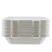 Houseables Take Out Food Containers, Takeout Clamshell Container, 100 Pack, White, 8x8 Inch, 3 Compartments,100% Disposable, Food Boxes to Go, Biodegradable Box, Restaurant Supplies, Microwavable