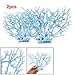 2 Pcs Decorative Blue Aquarium Ornament Plastic Coral