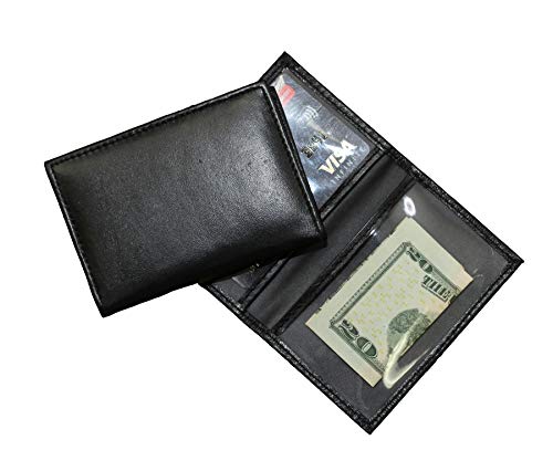 Ashlin Genuine Leather Double ID Holder. Drivers License|MetroPass|Double Photos Holder| Black [7503-07-01] - Thumbnail 6