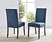 Roundhill Furniture Biony Blue Fabric Dining Chairs with Nailhead Trim, Set of 2