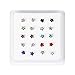 BODYA 20pcs Box Stainless Steel Colorful 4mm Crystals gems Flower Piercing Jewelry Nose Studs Rings Pins