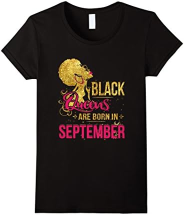 Womens Black Queens Are Born In September T-Shirt Large Black
