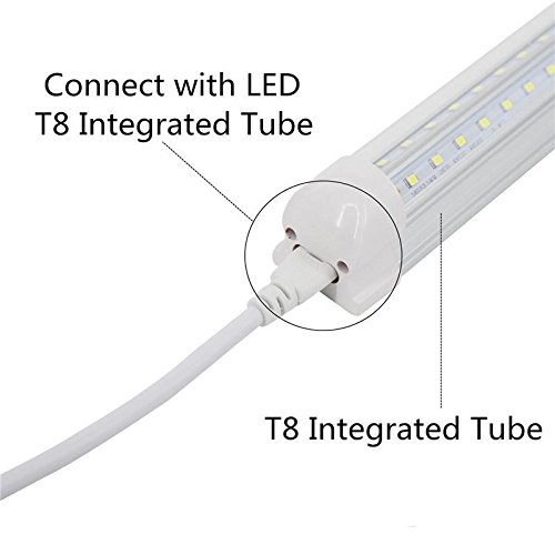 T5 T8 LED Double End 3Pin Lamp Connecting Wire Ceiling Lights Daylight LED Integrated Tube Cable Linkable Cords for LED Tube Lamp Holder Socket Fittings with Cables White Color,（ 4.9FT / 1.5M ）.4-PACK