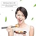 Chopsticks Reusable 5-Pairs Chop Sticks Anti-Slip Textured Tip Reusable Chopsticks Dishwasher Safe Fiberglass Chopsticks Set with Box for Household Restaurant- Black 9-1/2 Inch (Meandering)
