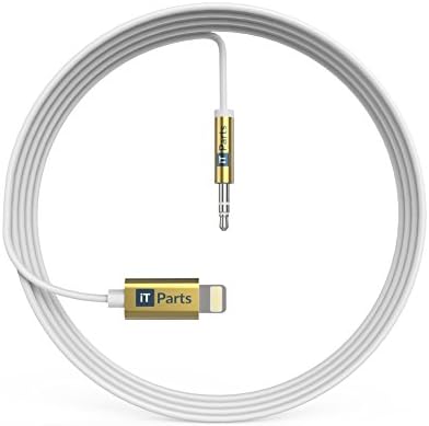 iTParts Lightning to 3.5mm Audio Stereo Cable [3ft / 1m], Lightning to Aux Male to Male Cable for iPhone 7 / 7 Plus to Headphones, Speakers, Home, Car Aux (Gold)