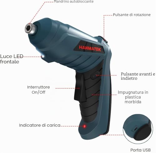 HANMATEK Rechargeable Cordless Screwdriver Set with Straight and Pistol Style, Powerful Electric Screwdriver, Small Screwdriver Guns
