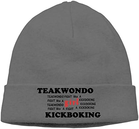 Taekwondo Fight Like A Girl Kickboxing Beanie Hats Ski Warm Black Vintage\r\n Wool
