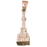 PendantObsession's Rose Gold-plated 925 Sterling Silver 27mm 3D Buddhist Shrine Charm Pendant