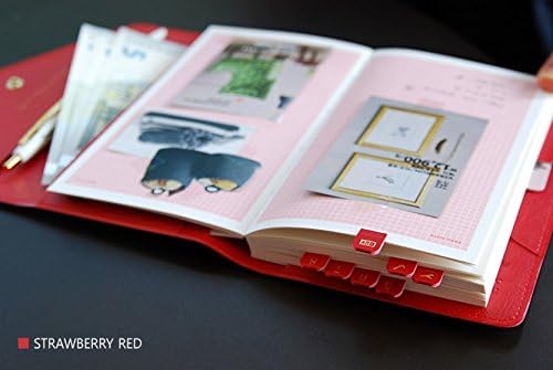 PLEPIC Shine Day Leather Sticker - Diary Index Decorative Leather Sticker (Strawberry Red)