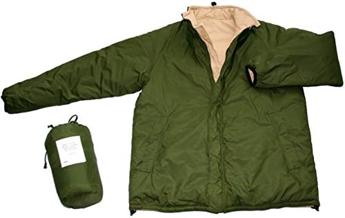 T W Kempton Olive/Sand REVERSIBLE Thermal Bivvy Jacket + Bag, Water Resistant, Outdoor. #66307