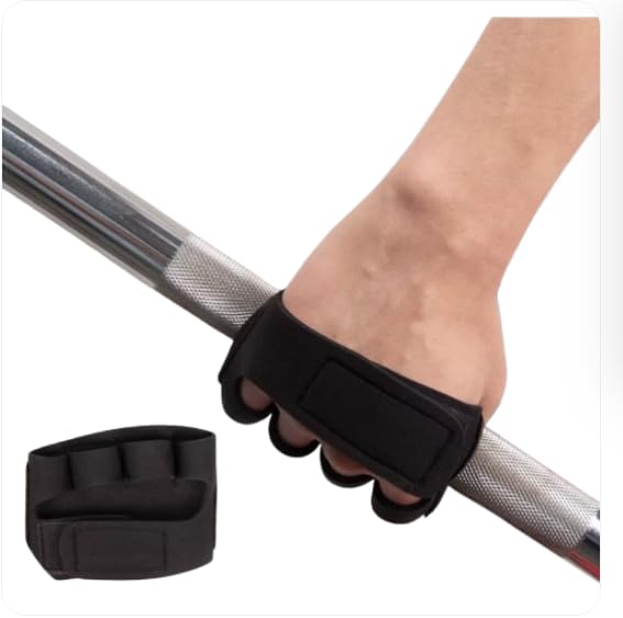 Luva de Academia Unissex, Antiderrapante, Neoprene, Ajustável, Preta, com Pegada Firme