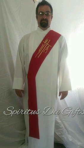 Deacon Stole Red Alpha and Omega