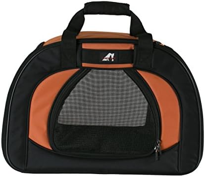 Vaniwear Outdoor Portable Foldable Carrier for Pets Dog Cat Comfort Dome-Shapded Tote Soft-Sided Bag Medium Size (Peach Orange/Black)