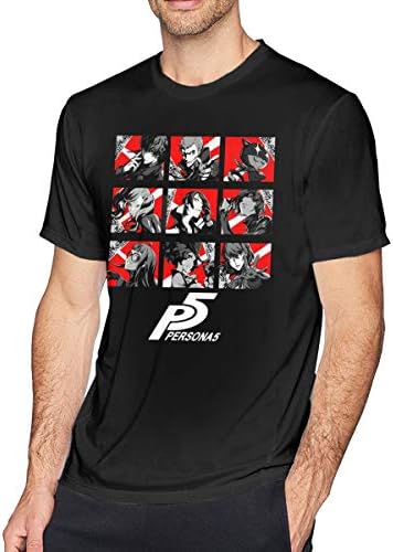 Xyagsqe Persona 5 - Phantom Thieves Fashion Classic Round Collar Tshirt Black