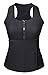 SHAPERX Women Neoprene Hot Sweat Sauna Suit Waist Trainer Vest Adjustable Waist Trimmer Belt Weight Loss Tank Top,SZ8012-Black-L