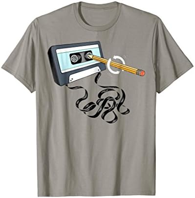 Music Cassette Tapes DesignsVintage Music 80s 90s With Pencil Winding Up a Cassette Tape T-Shirt