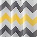 mDesign Bathroom Shower Accessory Set - Includes Polyester Chevron Fabric Shower Curtain, Microfiber Bathroom Accent Rug, Plastic Wastebasket - Set of 3, Gray/Yellow/White