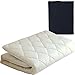 EMOOR Japanese Traditional Futon Mattress Classe (39 x 83 x 3 in.) with Mattress Cover (Navy), Twin-Long Size. Made in Japan
