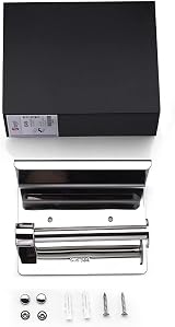 Ibergrif MK34050 Toilet Roll Holder with Shelf Stainless Steel Silver view 7