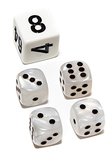 Bello Games Deluxe Marbleized Dice Sets-White 1/2"