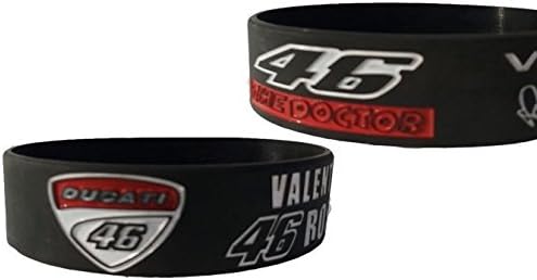 Happiness Overloaded Silicone Wristband With Valentino Rossi 46 The Doctor Design (Black Combo of 2)