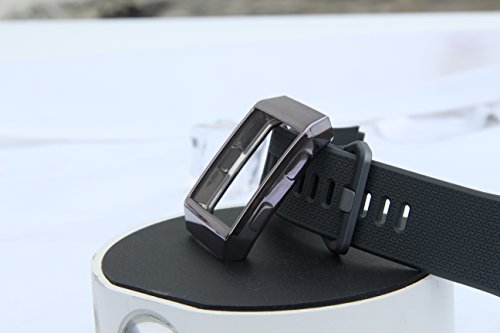 For Fitbit Ionic Case, AISITIN Soft TPU Protector for Fitbit Ionic Accessories Rugged Protective Frame Shockproof electroplating protector Cover Shell For Ionic Smart Watch(black)