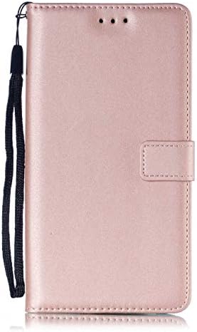 UNEXTATI Huawei Mate 20 Case, Leather Magnetic Closure Flip Wallet Case with Card Slot and Wrist Strap, Slim Full Body Protective Case (Pink #5)