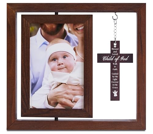 InnoBeta Baptism Gifts for Girls, Baby Baptismal Gifts, Dedication Gifts, Christening Gifts for Girls - Wood Baptism Picture Frame for Catholic, lds, Christian Baptism - 4