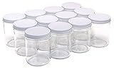 North Mountain Supply 16 Ounce Wide Mouth Straight-Sided Canning Jars - With White Metal Lids - Case of 12