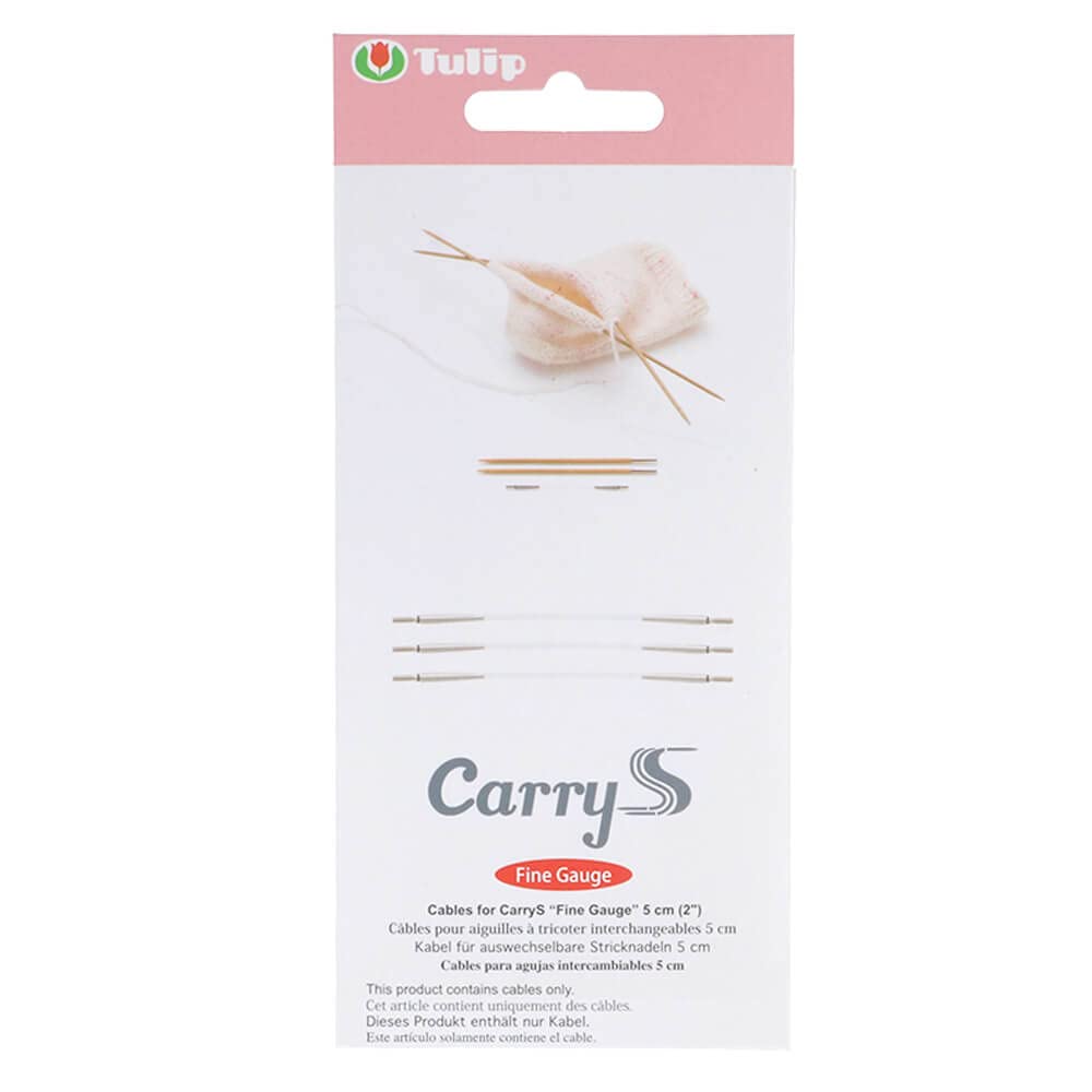 Tulip CarryS fine Gauge Cables 5 cm, Pack of 3, Silver and Transparent