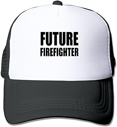 JZNEW Future Firefighter Summer Passion Movement Summer Fashion Mesh Baseball Cap Adjustable Trucker Hats For Outdoor Sport Black