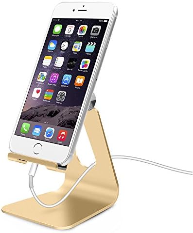 Adjustable Aluminum Stand, Cell Phone Stand,Cradle, Dock,Holder for iPhone 7 6 6s Plus 5 5s 5c,all Android Smartphone,Universal Phone Stand (Gold)