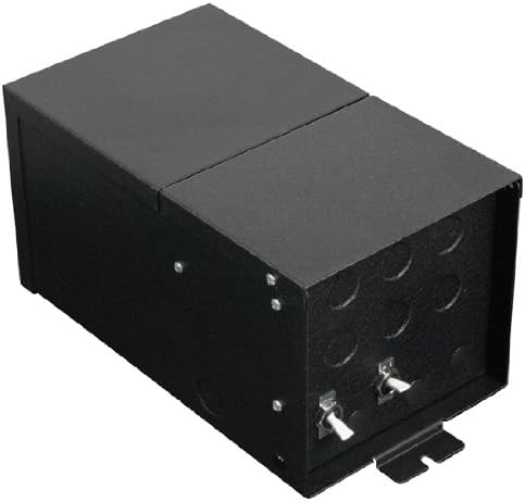 Fusion Monorail 600W Remote Magnetic Transformer with Black Metal Housing - Multiple Voltage Options Input Volt/Input Current/Output Wattage/Type: 1x120 VAC/5A/2x300W/12V