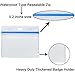 AMUU Horizontal Waterproof ID Badge Holder Heavy Duty PVC Card Name Tag Badge Holders with Blue Tight Zipper,one Side Clear Plastic Another Side Abrasive Antiskid Multiple Cards Pack of 5