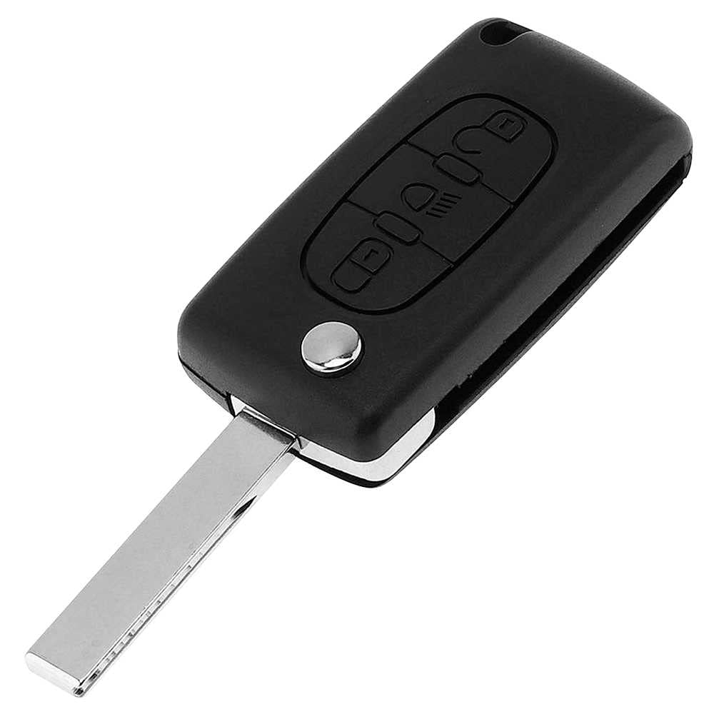 OcioDual CE0523 3 Button Headlight Remote Key Cover with Blade HU83 Case Compatible with Peugeot 206 207 306 307 308 407 607 806 Citroen C2 C3 C4 C5 C6 Key Case