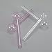 BDQFEI glass oil Burner,4 pack glass,4.7 Inch length (Clear + pink)
