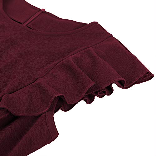 IHOT Women's Vintage Ruffle Floral Flared A Line Swing Casual Cocktail Party Dresses