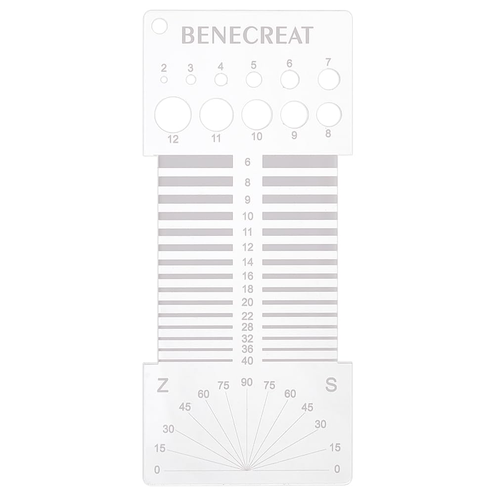 BENECREAT Acrylic Spinner Control Card, 16x7cm Knitting Tool, Multifunctional Spinning Combination Ruler for Spinners Yarn Measuring Tool Crochet Hook Accessory, 4mm Thick