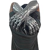 Medieval Knight Armor Gauntlets, Nazgul LOTR Costume Gloves Silver Crusader Gloves with Spikes, LARP Costume Functional Accessory