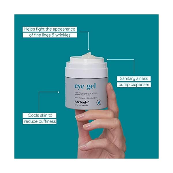 Baebody Eye Gel for Under and Around Eyes to Smooth Fine Lines, Brighten Dark Circles and De-Puff Bags with Peptide…