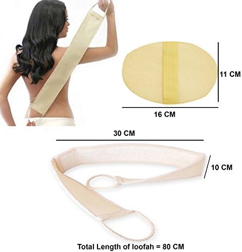 Loofah Combo Pack, Extra Long Back Scrubber With Handles, Body Loofah Pad, Exfoliating, Antibacterial, Natural Materials, Great For Men &amp; Women, Reduce Blemishes &amp; Breakouts, Rejuvenate Skin