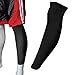 COOLOMG Sports Compression Leg Sleeve Basketball Football Long Knee Protection Knee Brace Undersleeve Black M