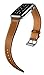 Apple Watch Band, WAPAG Double Tour Genuine Leather, Sport Style Replacement Band Wrist Bracelet Strap for Apple iWatch (Light Brown 38mm)