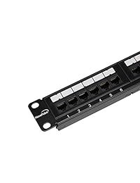 navepoint 24 port Cat5e UTP unshielded Patch Panel para montar en Rack o de montaje en pared de 19 pulgadas 1U de red Ethernet, color negro