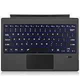 Tomsenn Surface Pro 4 / Pro 3 / New Surface Pro 6 Type Cover, Ultra-Slim Wireless Bluetooth Keyboard with Touchpad, 7-Color LED Backlit and Built-in Lithium (LED Backlit)