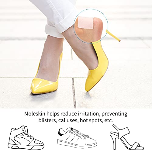Precut Moleskin for Blisters, 30 Packs Adhesive Tape Patches for
