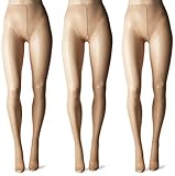 HUE Women's So Sexy Sheer  Toeless Hosiery ,Natural, Size 2 (Pack of 3)
