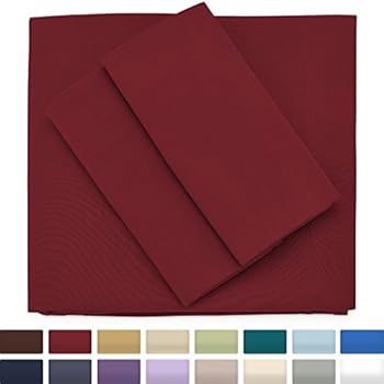 Cosy House Collection Premium Bamboo Sheets - Deep Pocket Bed Sheet Set - Ultra Soft & Cool Bedding - Hypoallergenic Blend from Natural Bamboo Fiber - 4 Piece - Queen, Burgundy