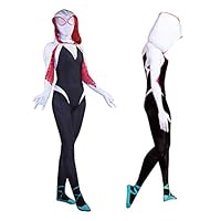 Unisex Lycra Spandex Zentai Halloween Cosplay Costumes Adult/Kids 3D Style (Adults-XXXL White and Black